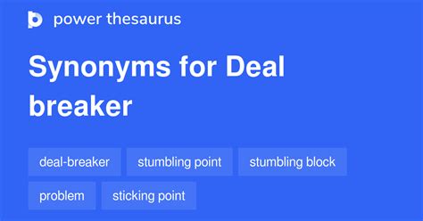 synonyms for deal breaker|deal breaker meaning.